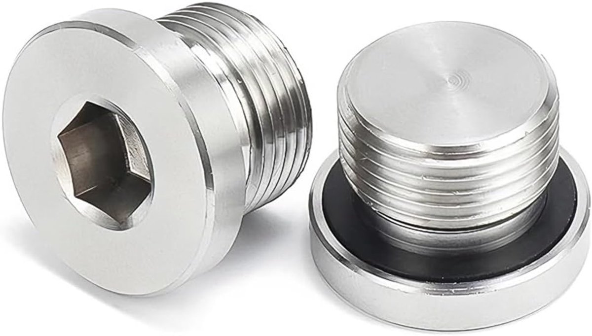 SnelShoppen - CGEAMDY O2 Sensor Blindstop M12 met O-Ring - 2 Stuks - RVS Duurzaam Corrosiebestendig - Voor Motorraden