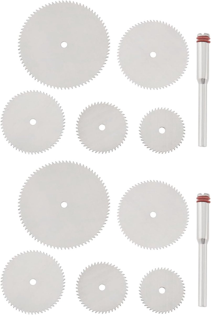 SnelShoppen - 10 Stuks RVS Zaagbladen 16mm 18mm 22mm 25mm 32mm Diameter Metaal Snijdisc met 2 Stuks 3mm Mandrel Voor D-brake Draaigereedschap