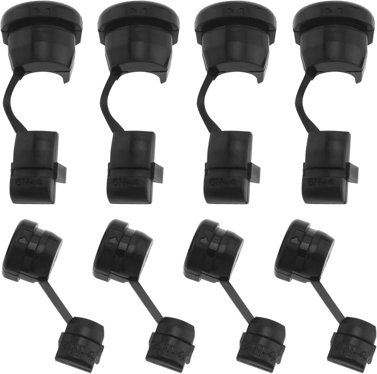 ECSiNG 8pcs Black Round Strain Relief Bush Electrical Cable Protection Cord Buckle (4pcs 6N-4 and 4pcs 4N-4) Strain - ShopVlot