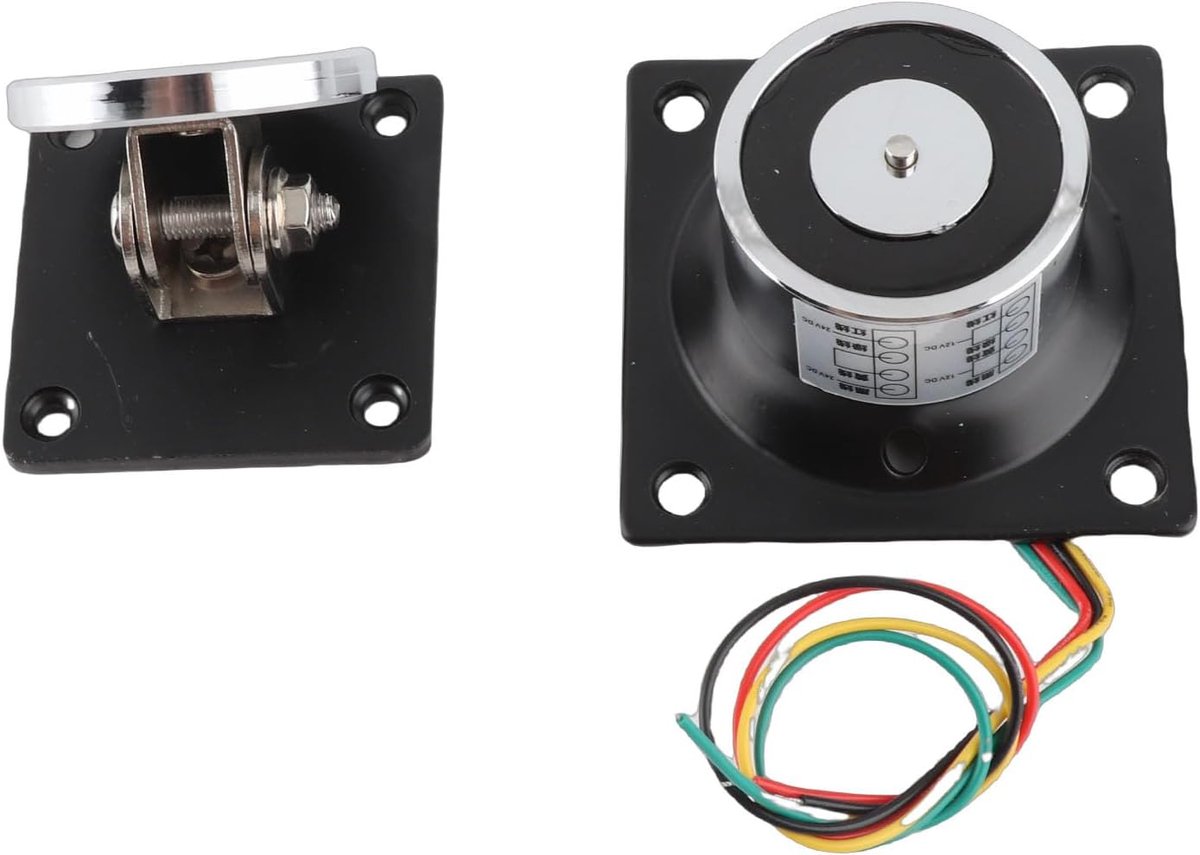 SnelShoppen - Elektromagnetische Deuropener 60kg Zuigkracht 12V-24V Veilig en Betrouwbaar voor Branddeuren en Houten Deuren, Robuust Staal
