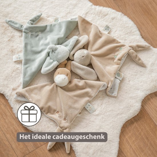 Nattou LouLou Baby Knuffeldoekje - Doudou Olifant - Baby Cadeau - 28 x 28 cm - Lindegroen van Nattou — afbeelding 5