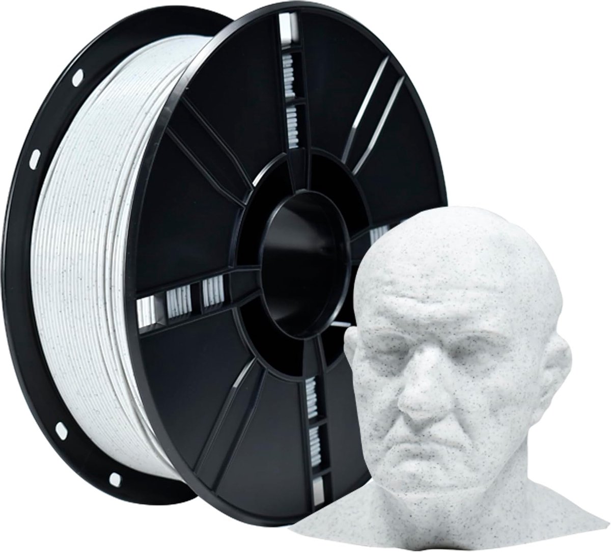 SnelShoppen - Marble PLA+ Filament 1.75mm - 1kg - Wit - Hoogwaardige 3D Printer Filament voor Creatieve Projecten - Perfect voor Kunst en Hobby
