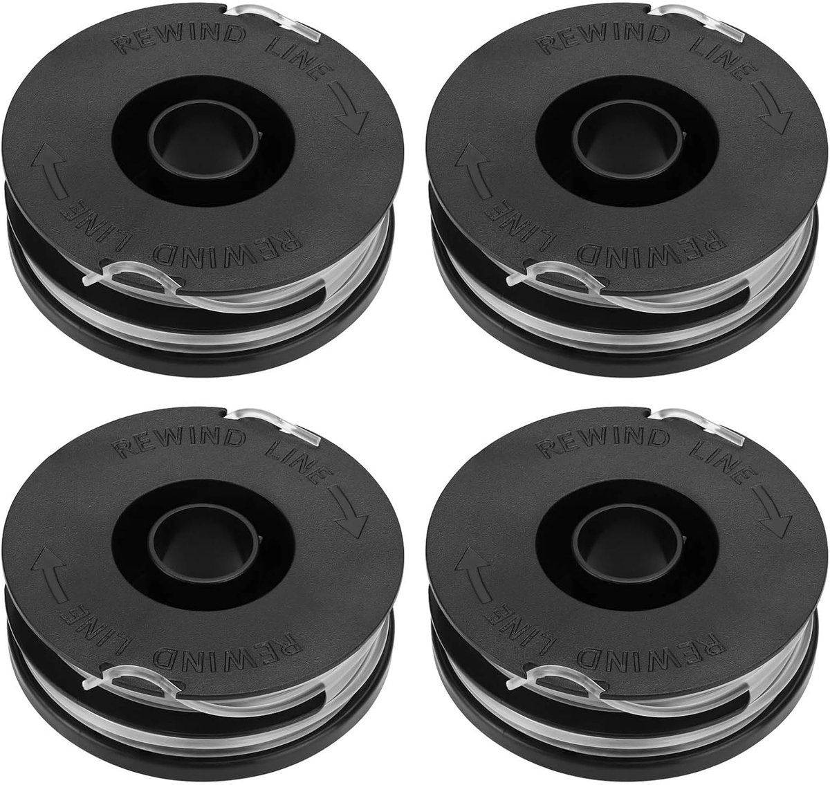 SnelShoppen - 4 Stuks Vervangende Spoelen & Trimmerdraad Geschikt voor Grastrimmer S6030ET - Duurzame ABS & Nylon Materiaal, 10 Meter, 1.5mm Dikte, Tu