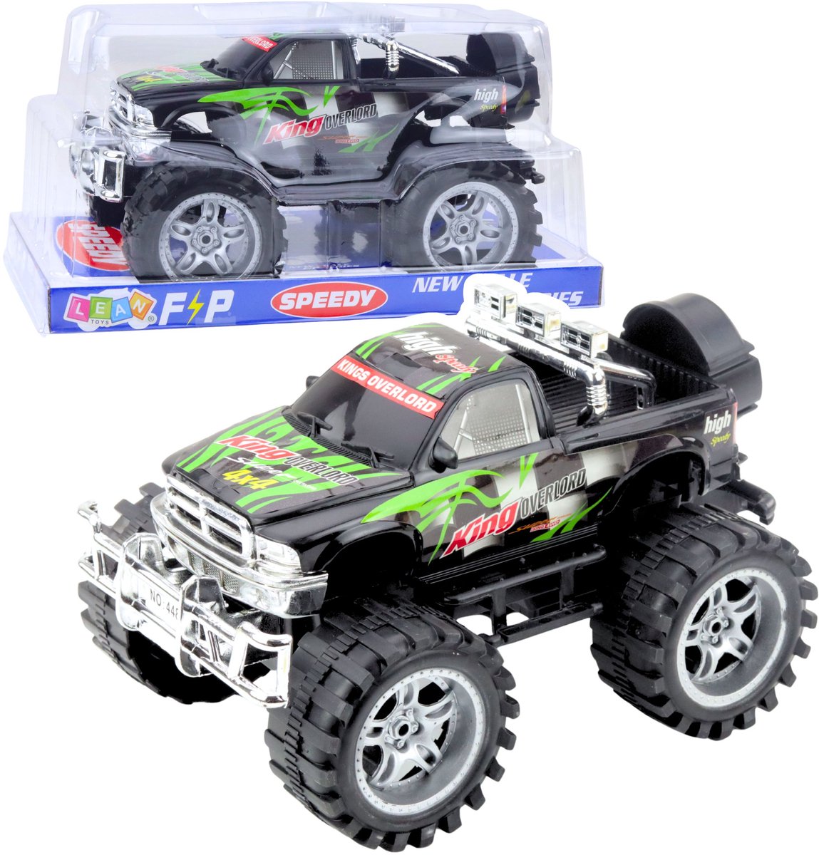 King terreinwagen met achterwielaandrijving groen en zwart 27cm - UNI
