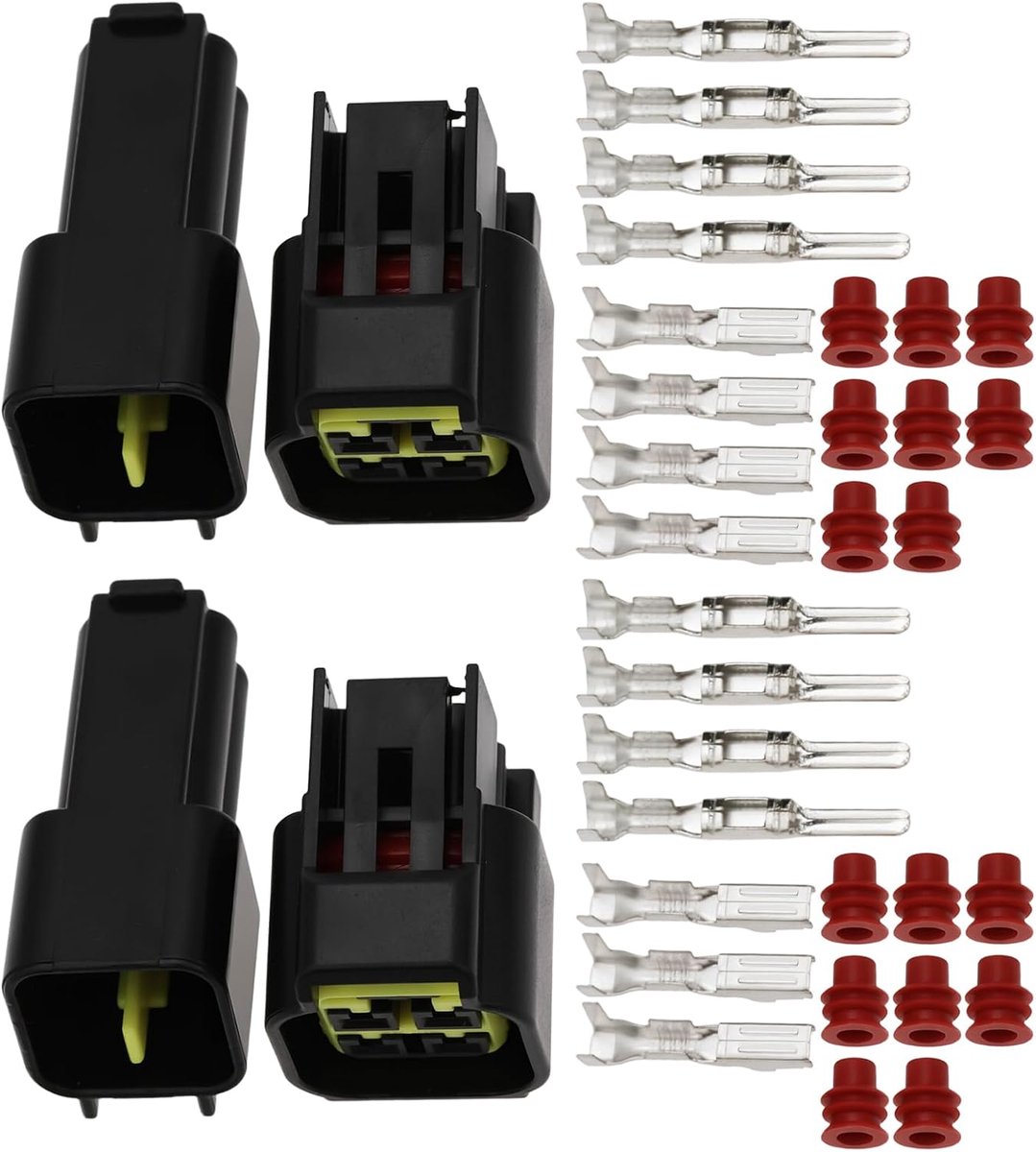 Waterdichte autoconnectors 4Pin - 5 sets - metaal en plastic - eenvoudig te installeren - ShopVlot