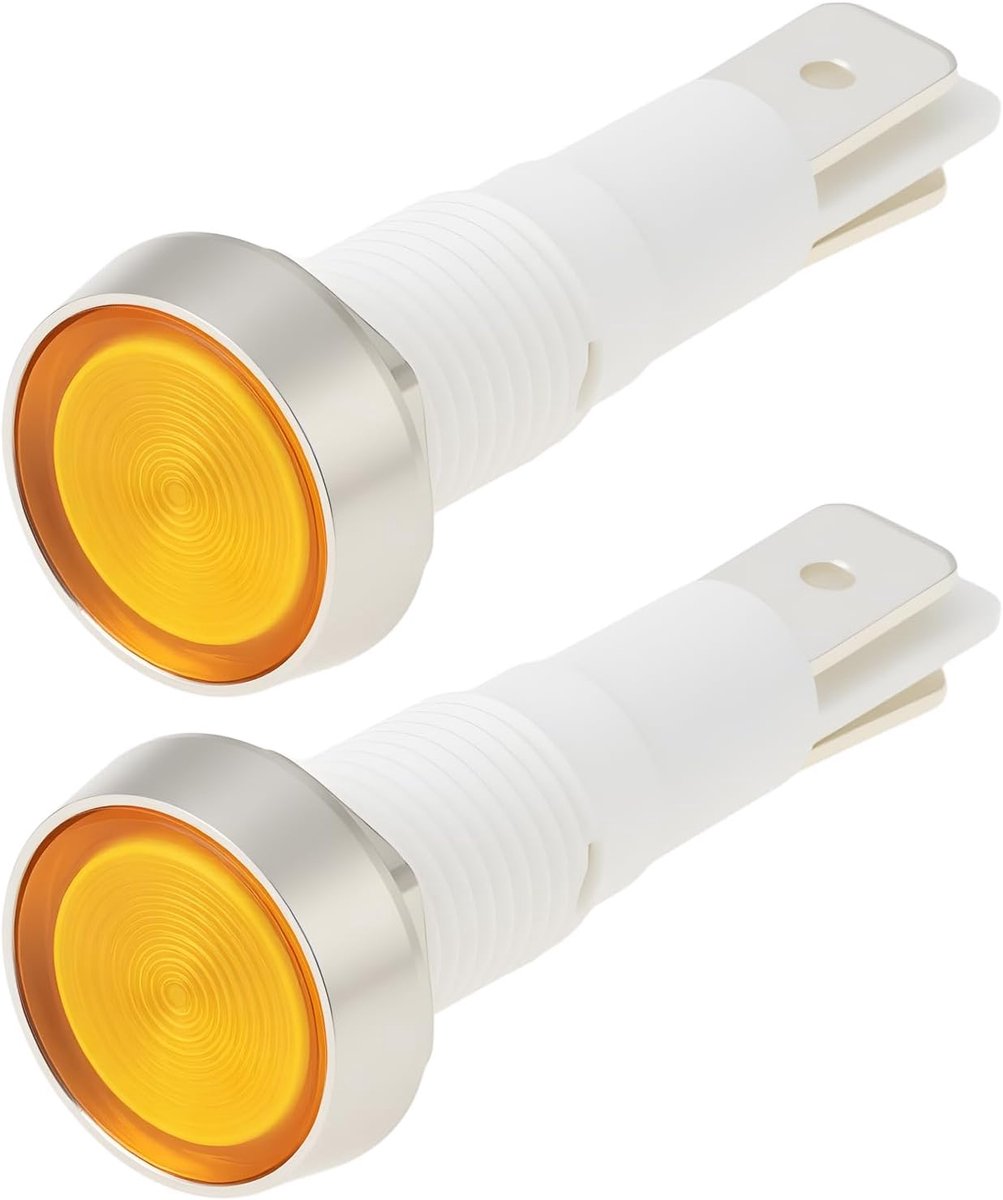 Neon indicator licht 230V 10mm - amber geel - compatibel met Falcon oven - duidelijk status indicatie - ShopVlot