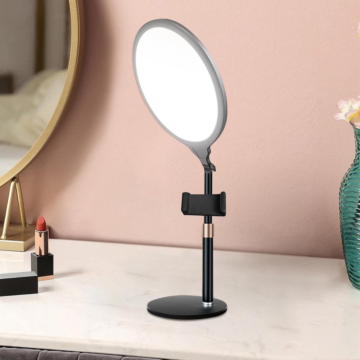 Dimbare Lichtring - Ringlamp Bureau - Videobellen - Gelijkmatige Verlichting - 42 x 30.2 x 9.9 cm - Niet gespecificeerd thumbnail 4