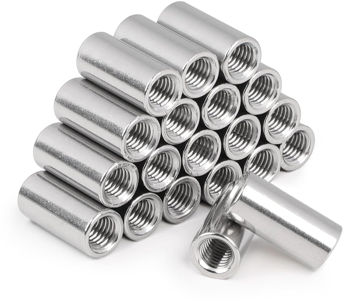 LALAGO Pack of 20 Long Nuts Round M12 x 30, Thread Sleeve Length Stainless Steel V2A VA A2, Threaded Sleeve with - ShopVlot
