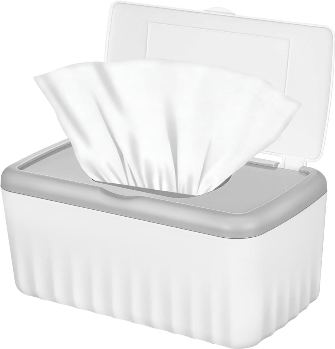 SnelShoppen - Grote Rectangulaire Doos Organizer voor Nat Wipes met Deksel - Hoge Capaciteit Stofdicht - Praktische Opbergruimte voor Badkamer, Kantoo