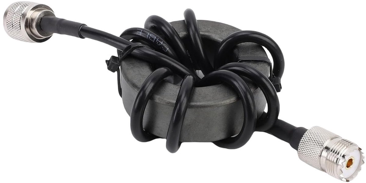 SnelShoppen - 1.8-30MHz Shortwave Choke Magnetische Ring, HF Common Mode Choke Balun met PL-259 naar SO-239 Verbinding, Anti-interferentie 1:1 Vermoge