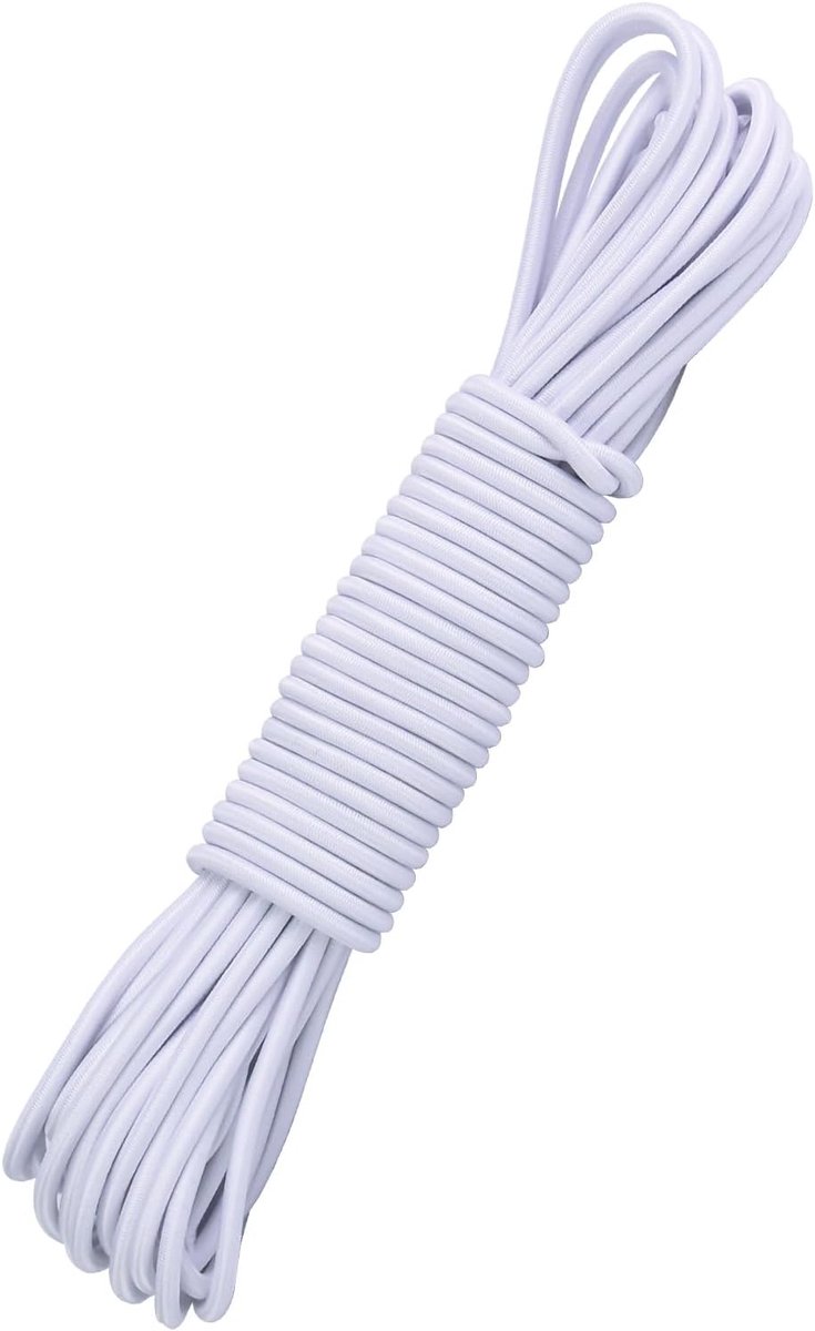 Rubberen Touw - Zwart - 4 mm x 12 m - Weerbestendig Expandertouw - Voor Zelfgebouwde Projecten