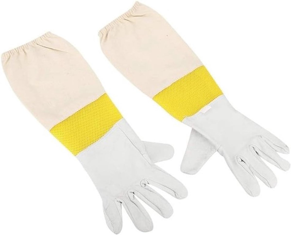 Lange Mouwen Bijenhouderij Handschoenen van Schapenleer met Mesh voor Beginners en Professionele Bijenhouders