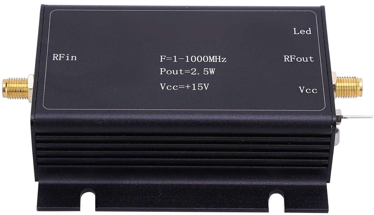 SnelShoppen - RF Versterker, RF Breedband Versterker, 15V 1‑1000MHz, Aluminium Circuit Board Component, LNA Versterker voor Stabiele Radio Transmissie