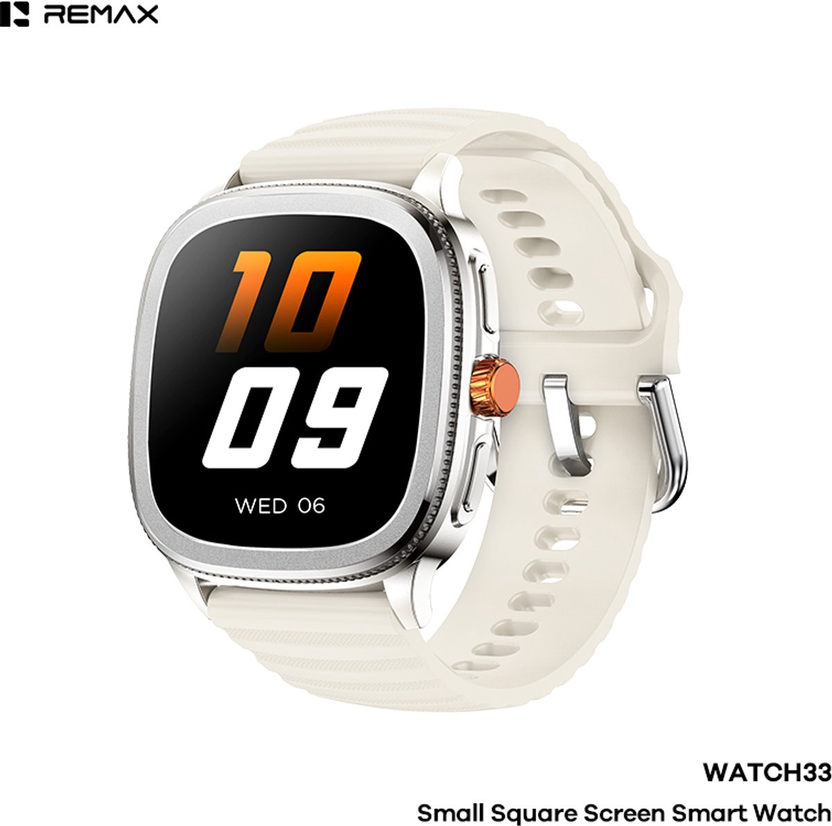Remax WATCH33 - Smartwatch - AMOLED - IP68 - Vierkant scherm - Zilver