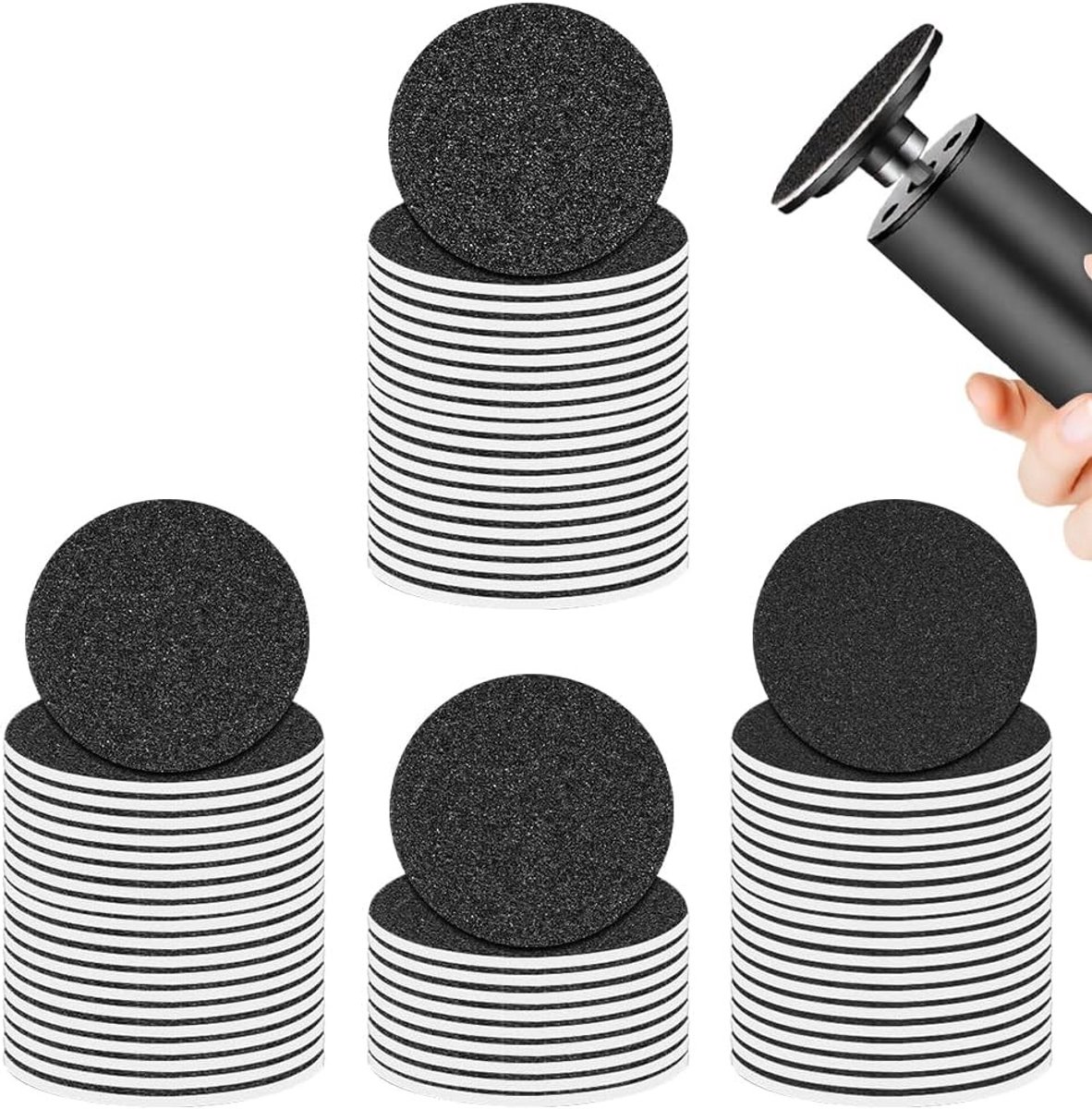 Vervangende Schuurpapierschijven voor Elektrische Eeltverwijderaar - Zwart - 43 mm - Siliciumcarbide - Voor Pedicure
