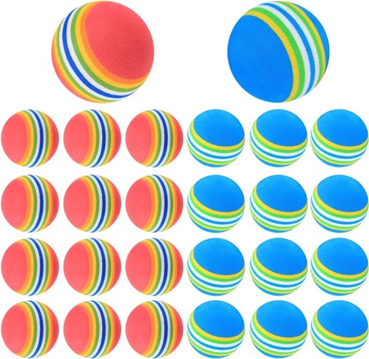 Golfballen van Schuimrubber voor Beginners en Kinderen, Ideaal voor Training en Oefening - 26 Stuks in Rood en Blauw