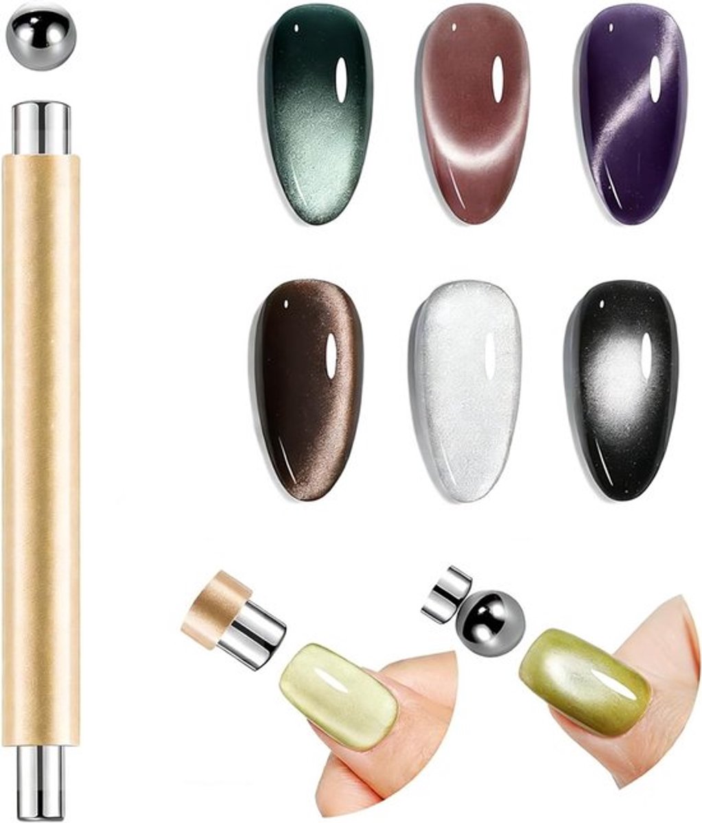 3 in 1 Nagelmagneten Set, Cat Eye Magneten en Multifunctionele Pens voor Nagelkunst, Perfect voor DIY Gel Nagellak en Creatieve Nageldesigns