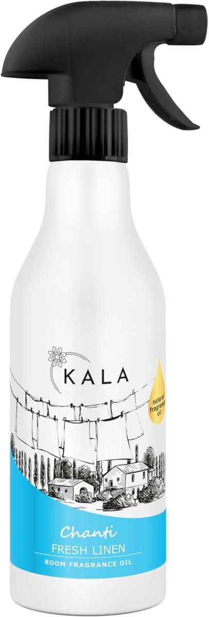 SnelShoppen - Luchtverfrisser met Geuroliespray CHANTI, Actieve Neutralisator, Kamergeurspray Fresh Linen, 500 ml, Geurneutraliserend voor Thuis, Auto