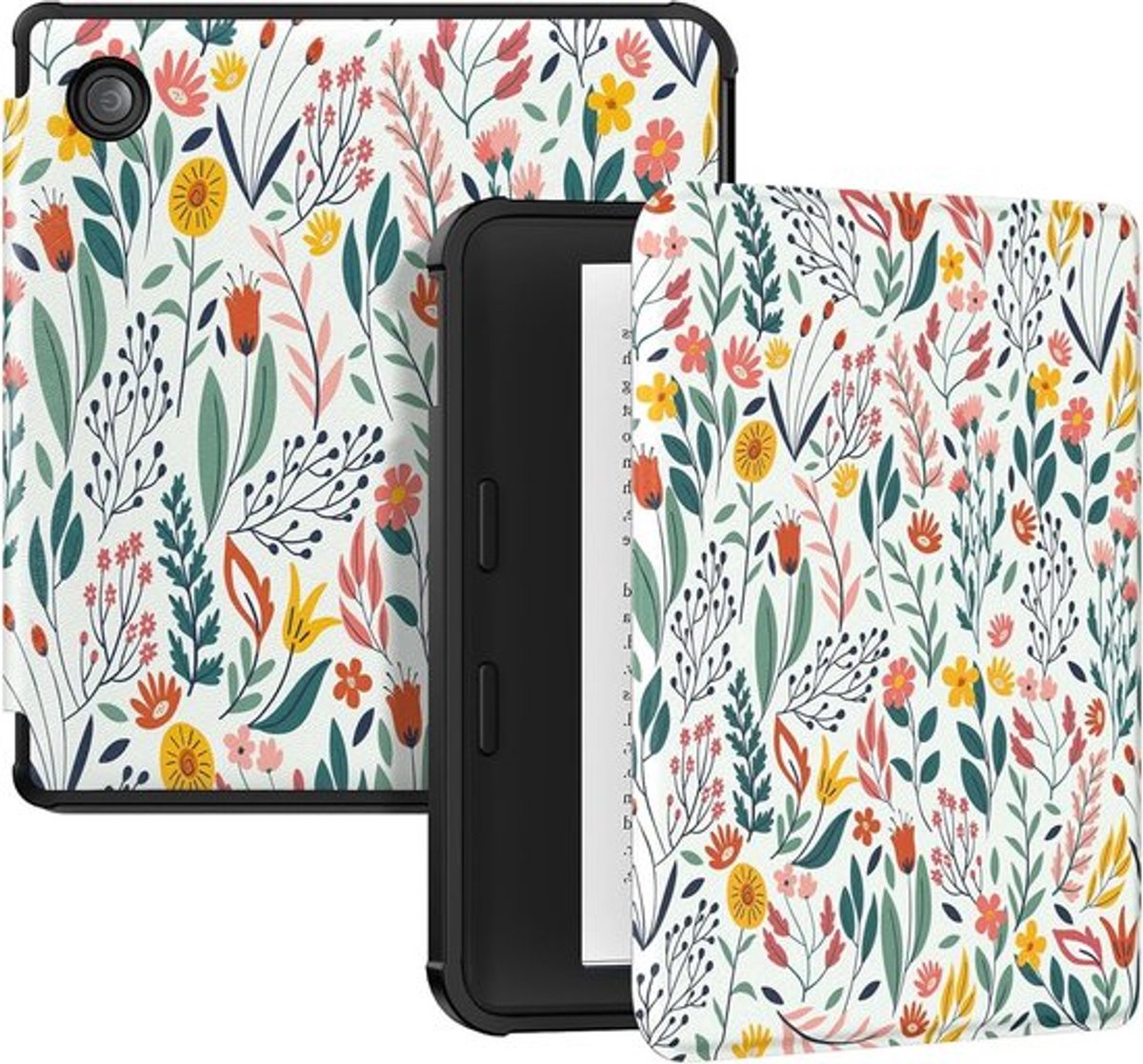 Ultra Slim en Lichtgewicht Folio Case voor Kobo Libra Colour 7" 2024 met Auto Wake/Sleep Functie en Bloemenprint