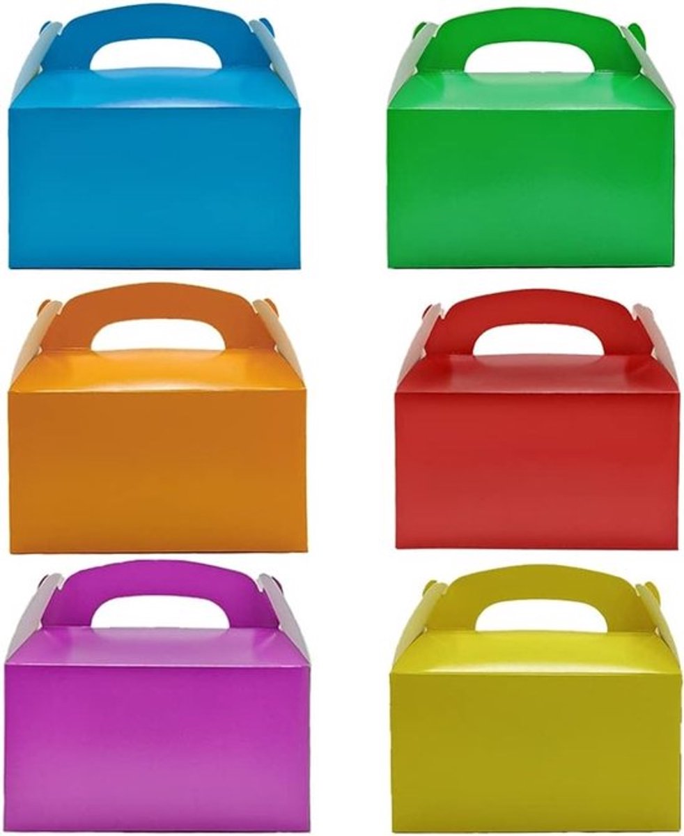 30 Stuks Effen Kleur Papieren Vierkante Cadeau Dozen (6 Kleuren) - 15.8 x 9.2 x 8.5 cm - Kleine Dozen voor Trouwen, Feestjes en DIY Cadeaus, Verpakkingen