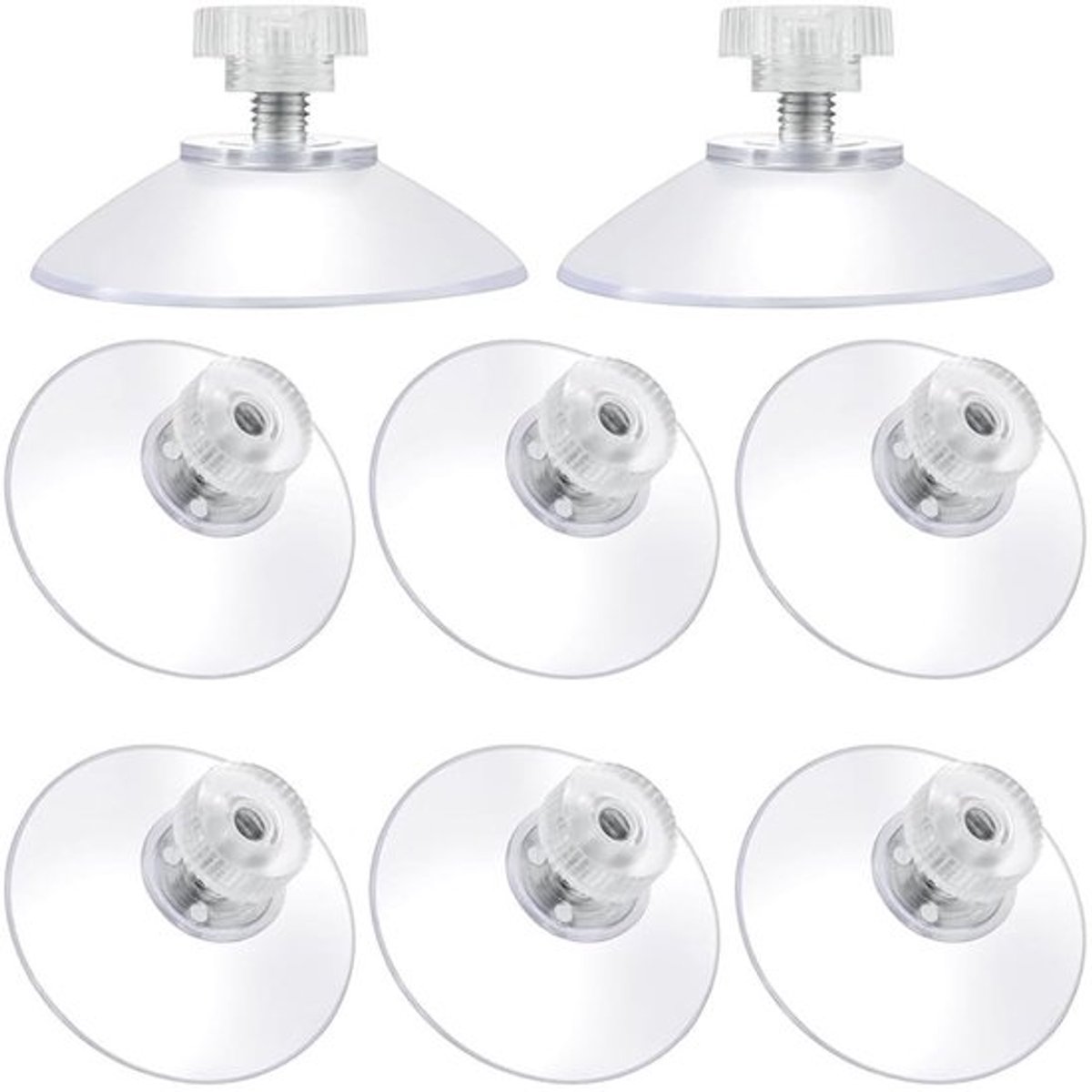 Zuignap 41 mm - Transparante Zuignappen met Schroefdraad - Extra Sterk - Voor Glas - Voor Camper/Ba... - Zuignapjes