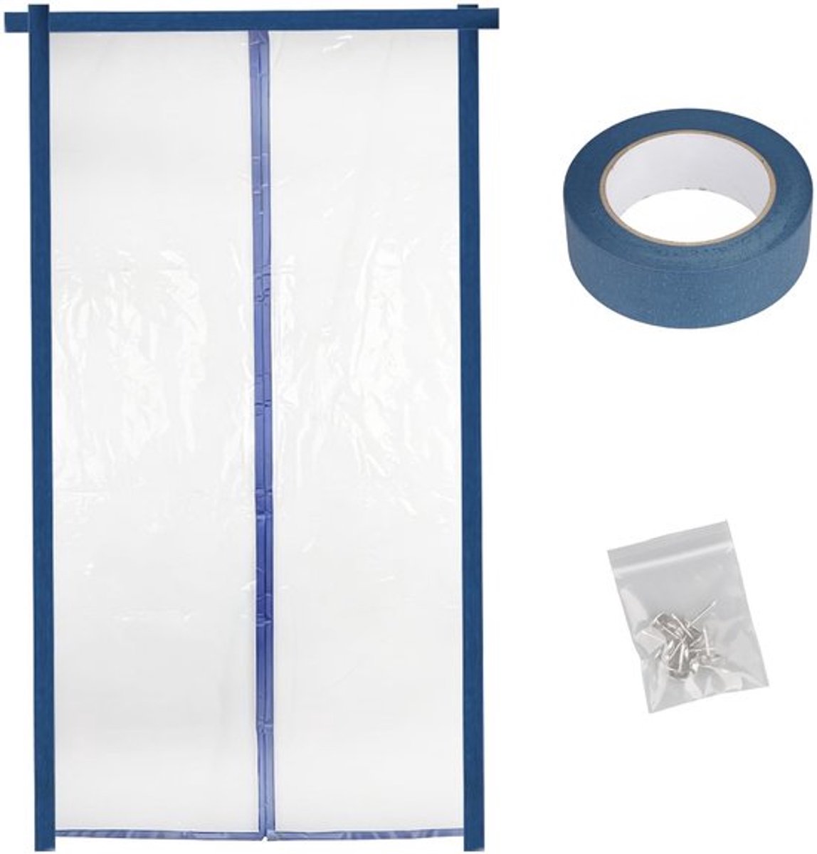 Stofcontainer met magnetische sluiting - Afdekfolie - Stofdeur met rits - Renovatie - Onderhoud - Duurzaam materiaal