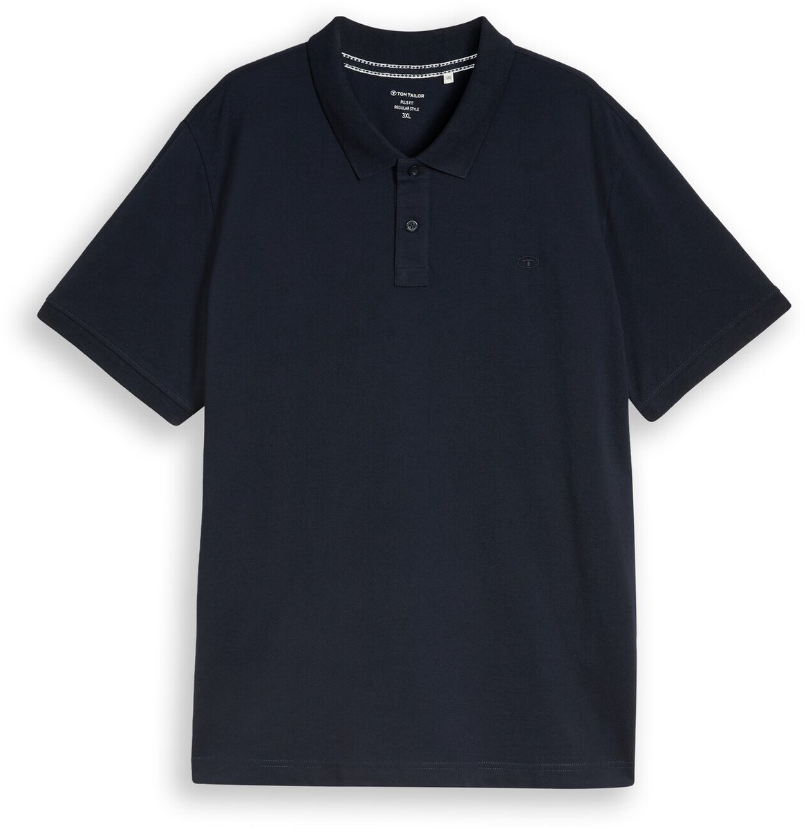Tom Tailor - Plus Size - Piqué-poloshirt met geborduurd logo - Maat 3XL - sky captain blue