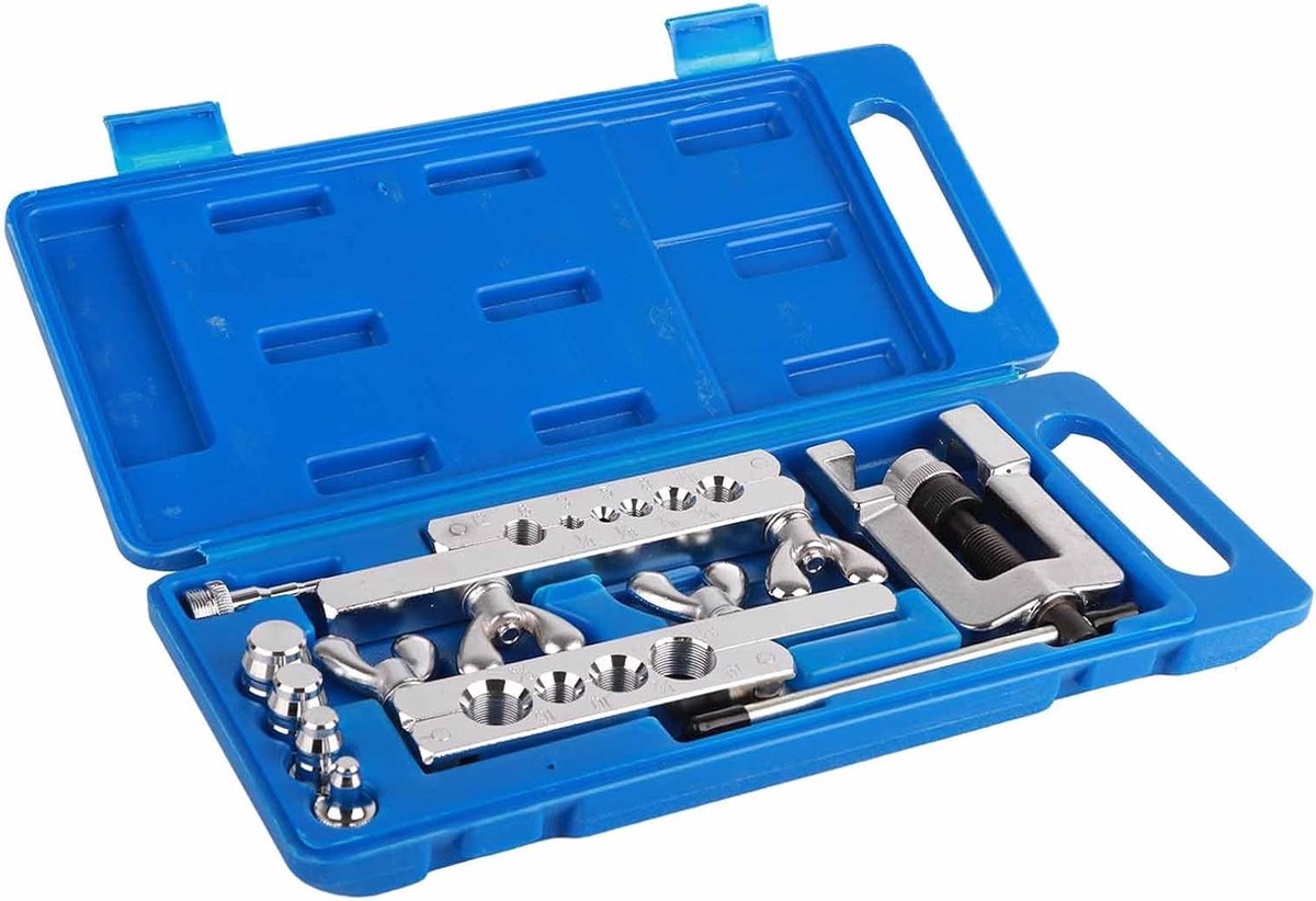SnelShoppen - Flaring Tool HVAC 8-delige Copper Tube Expander en Swaging Tool voor Plumbingsystemen, Voor Pijpen 1/8 tot 3/4 inch, Ergonomisch Ontwerp