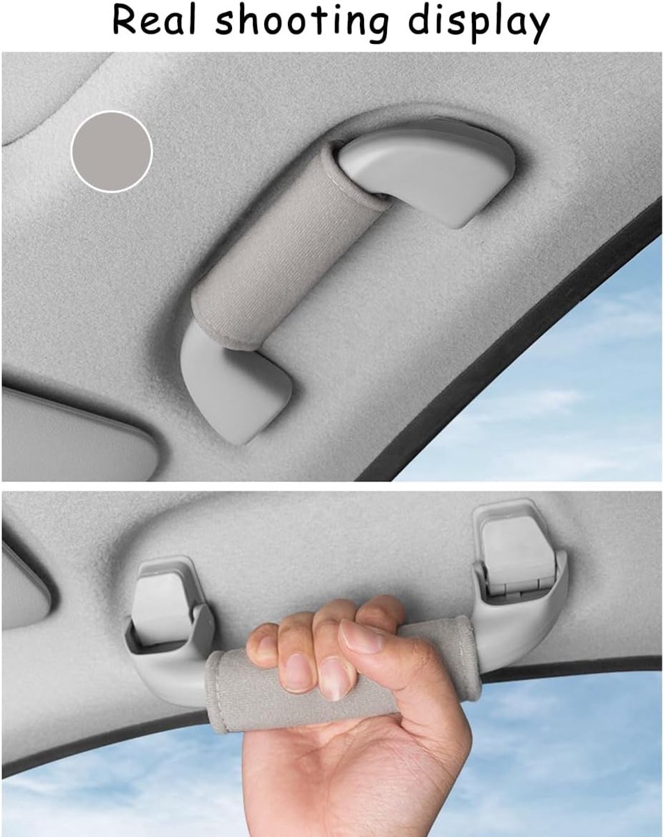 SnelShoppen - 2 stuks autogreepafdekking, zachte autogreepbescherming, dakgreepbescherming, comfortabele grip, pluche stof, universeel voor auto’s, gr