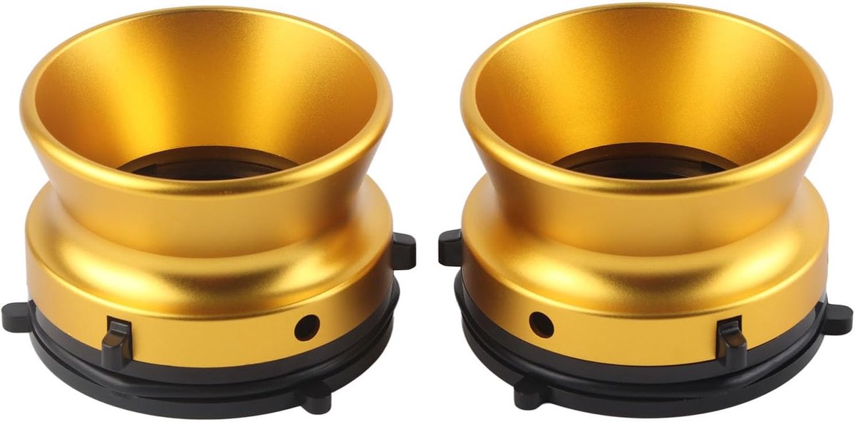 SnelShoppen - 1 Paar 10 Inch NAB Hub Adapters voor Bandrecorders - Vergrendelbaar Aluminiumlegering met Gepolijste Handgreep - Zwarte ABS Basis (GOLD)