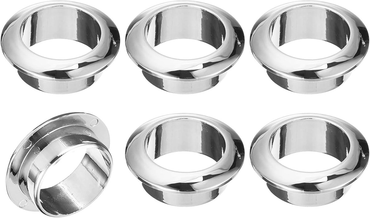 SnelShoppen - 6 Stuks Bureaukabelgathoezen ABS 25 mm Draadsnoerorganizers voor Kantoorbureaus en Werkbladen - Netjes Kabelbeheer - Zilver