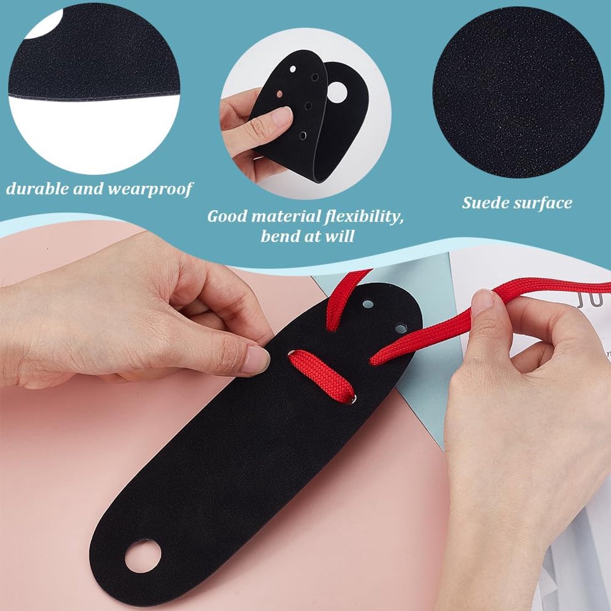 SnelShoppen Roller skate teenbeschermers 4 stuks robuuste imitatie suede universele pasvorm voor bescherming van rolschaatsen