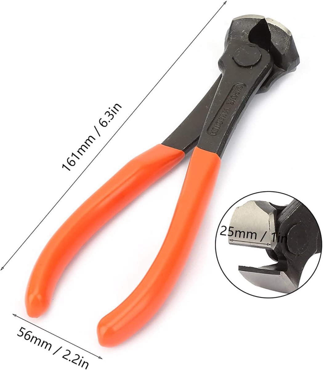 SnelShoppen - 6 End Cutter Pliers - Draadknippers, Stalen Kniptangen, Kabelsnijders, Sterke en Duurzame Snijders voor Houtbewerking en Klussen