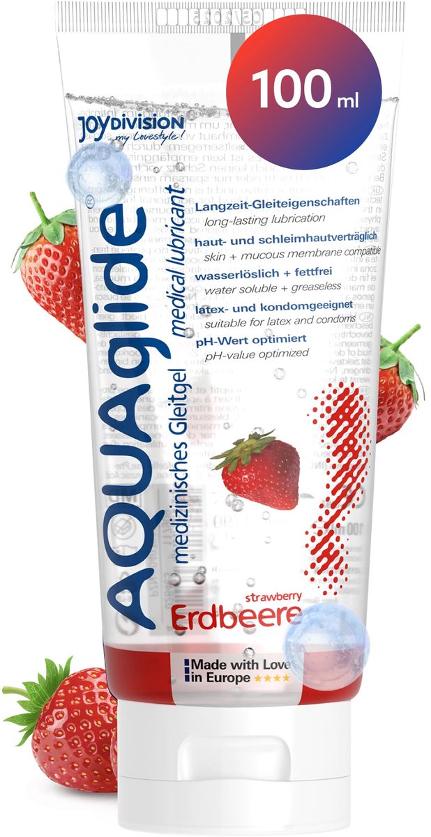 AQUAglide Glijmiddel Aardbei - 100 ml