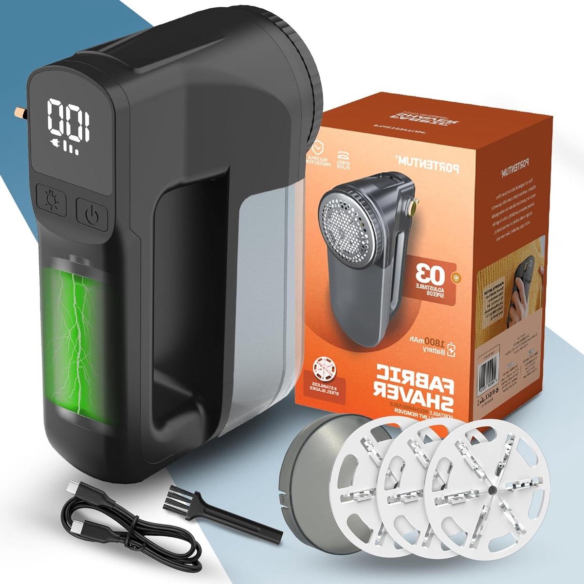 Elektrische Pluisverwijderaar - Kleding Scheerapparaat - Textiel Opfrissen - Met LED Verlichting - USB C Oplaadbaar - Zwart