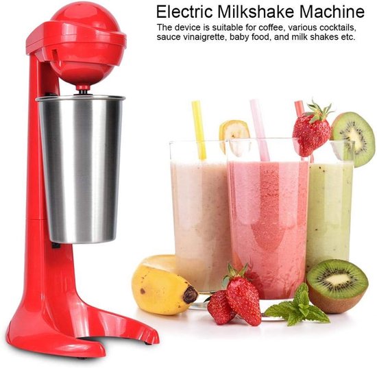 Milkshake Maker - Drank Mixer - Snelle Drankjes Maken - Krachtige Koperen Motor - 500 ml - Rood — afbeelding 5