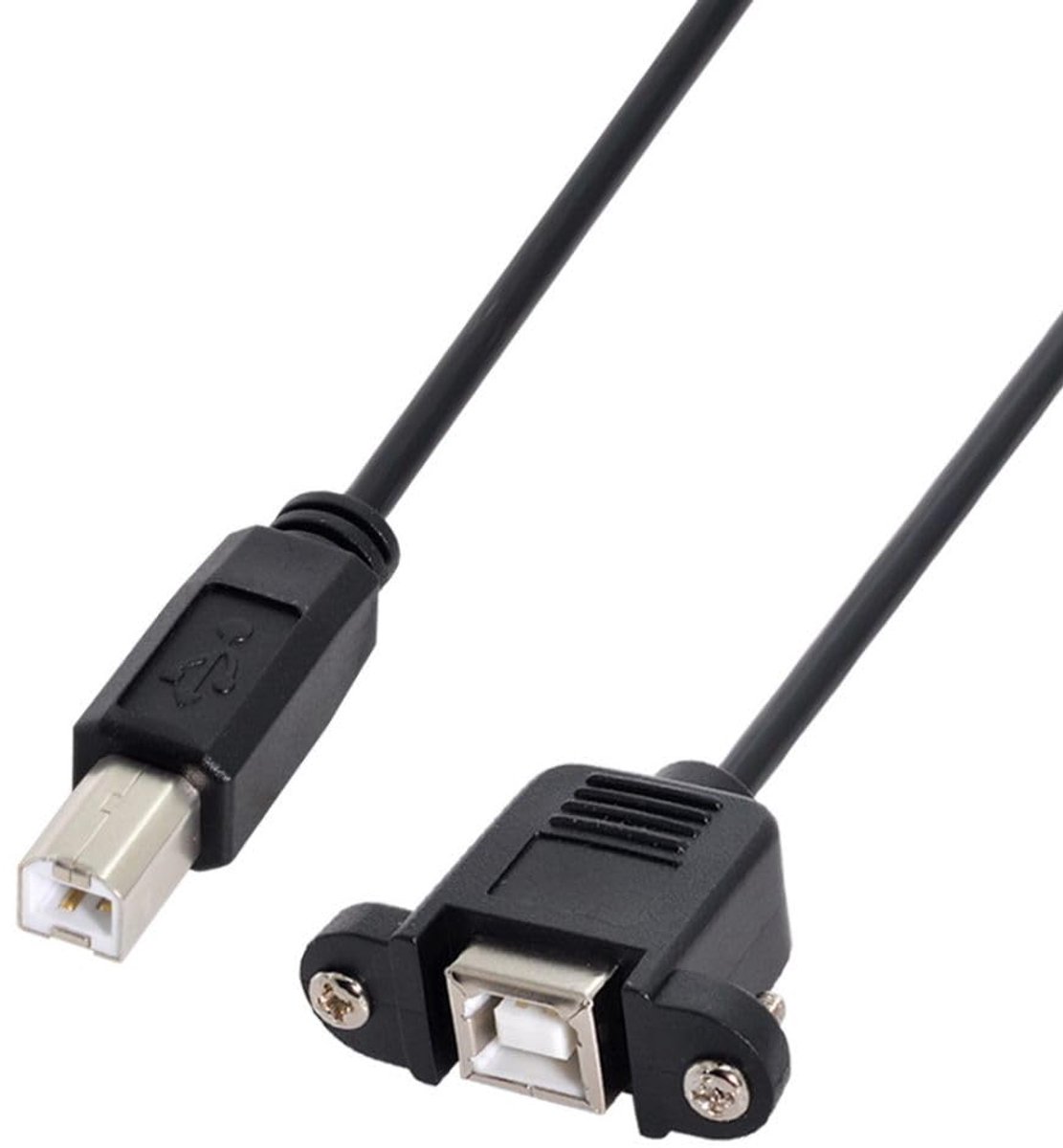 USB B Type Extensie Kabel 50cm - Male naar Female - Met Schroeven voor Paneelmontage - Ideaal voor Printer en Scanner - ShopVlot
