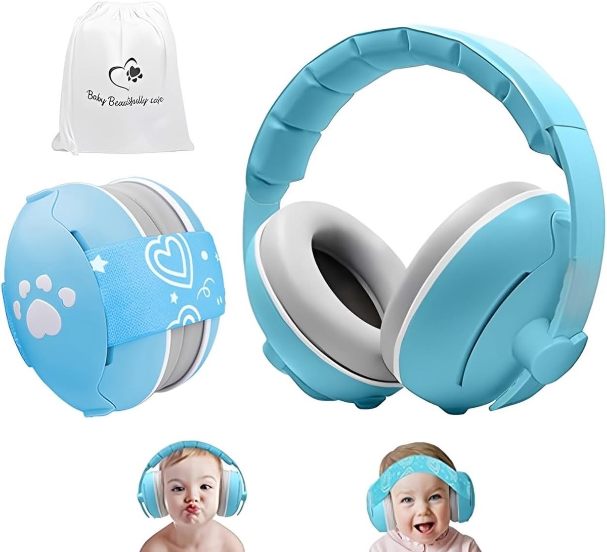 Comfortabele Oorkappen voor Baby's en Peuters tot 4 Jaar - Geluiddempende Oorkappen tegen Gehoorschade, CE & UKCA Gecertificeerd, Ideaal voor Kinderen en Geluidsbescherming