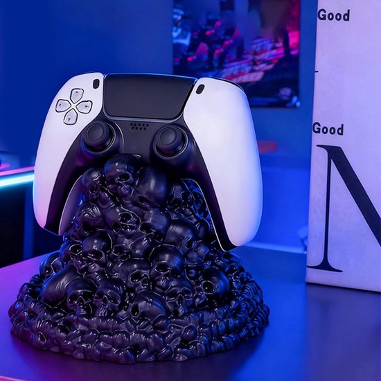 Controller Standaard - Gaming Accessoire Houder - Bureau Organisatie - Doodskop Design - 125 x 17 cm - Zwart — afbeelding 5