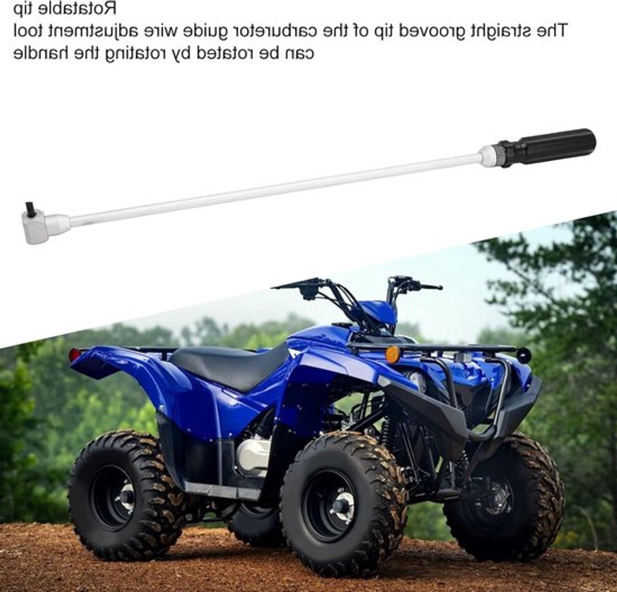 Verstelbare carburateur schroevendraaier met 90-graden hoek en 48 cm lengte voor ATV en UTV, ideaal voor pilot schroeven en precisie afstellingen