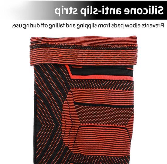 Compressie Knieband voor Unisex - Ademend Gebreide Kniebandage voor Sport, Hardlopen en Voetbal - XLarge Zwart Neon Oranje — afbeelding 5