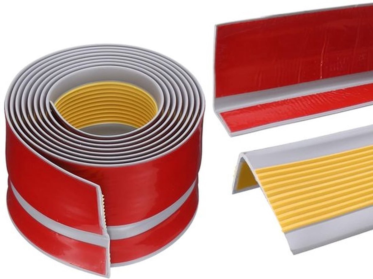 Stootrand Bescherming voor Trap, Antislip Trapneus Zelfklevende Decoratieve Strips voor Binnen en Buiten, Donkergeel (2.2m)