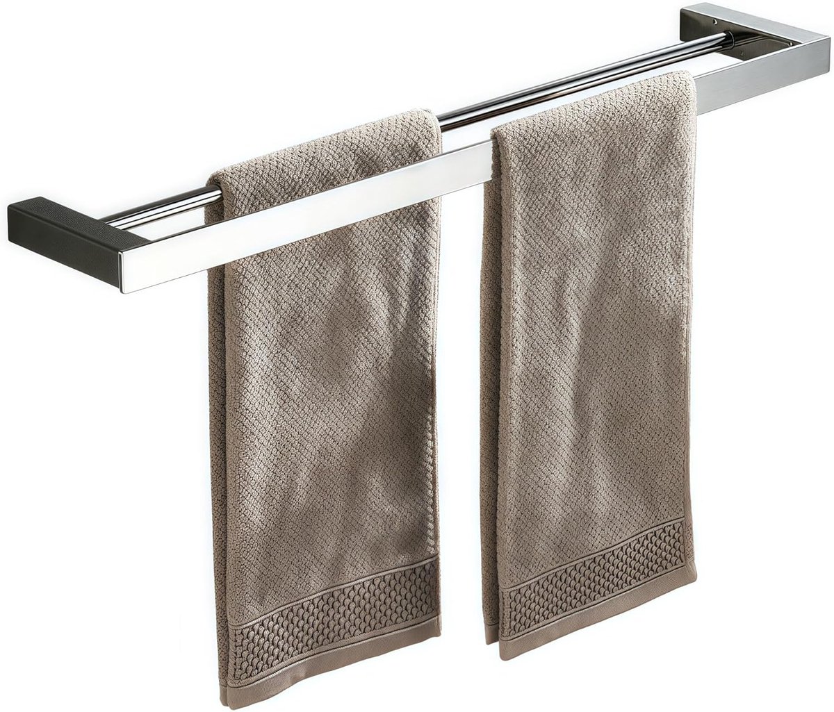 Badkamer-toilet dubbel 40 cm handdoekstang wandbeugel, roestvrij staal - roestvrij staal, gepolijst