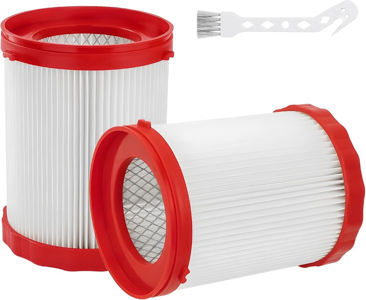 SnelShoppen - 2 stuks HEPA vervangingsfilters voor natte en droge stofzuiger, wasbaar, incl. reinigingsborstel, compatibel met GAS18V-3 en GAS18V-10L