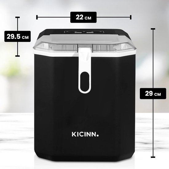 Compacte Zelfreinigende IJsblokjesmachine - 12kg per 24u - Zwart — afbeelding 2