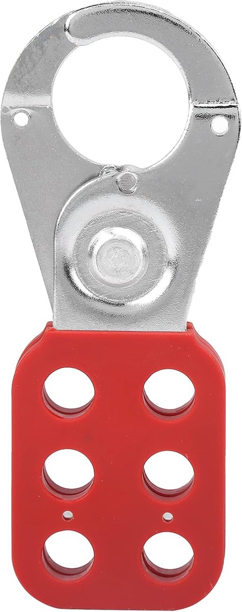 SnelShoppen - 25mm M/lock Stalen Vergrendelhaspel met 6 Gaten, Veiligheidsstangslot, Duurzaam Staal, Meerdere Controlsystemen, Nylon, Uitstekende Isol
