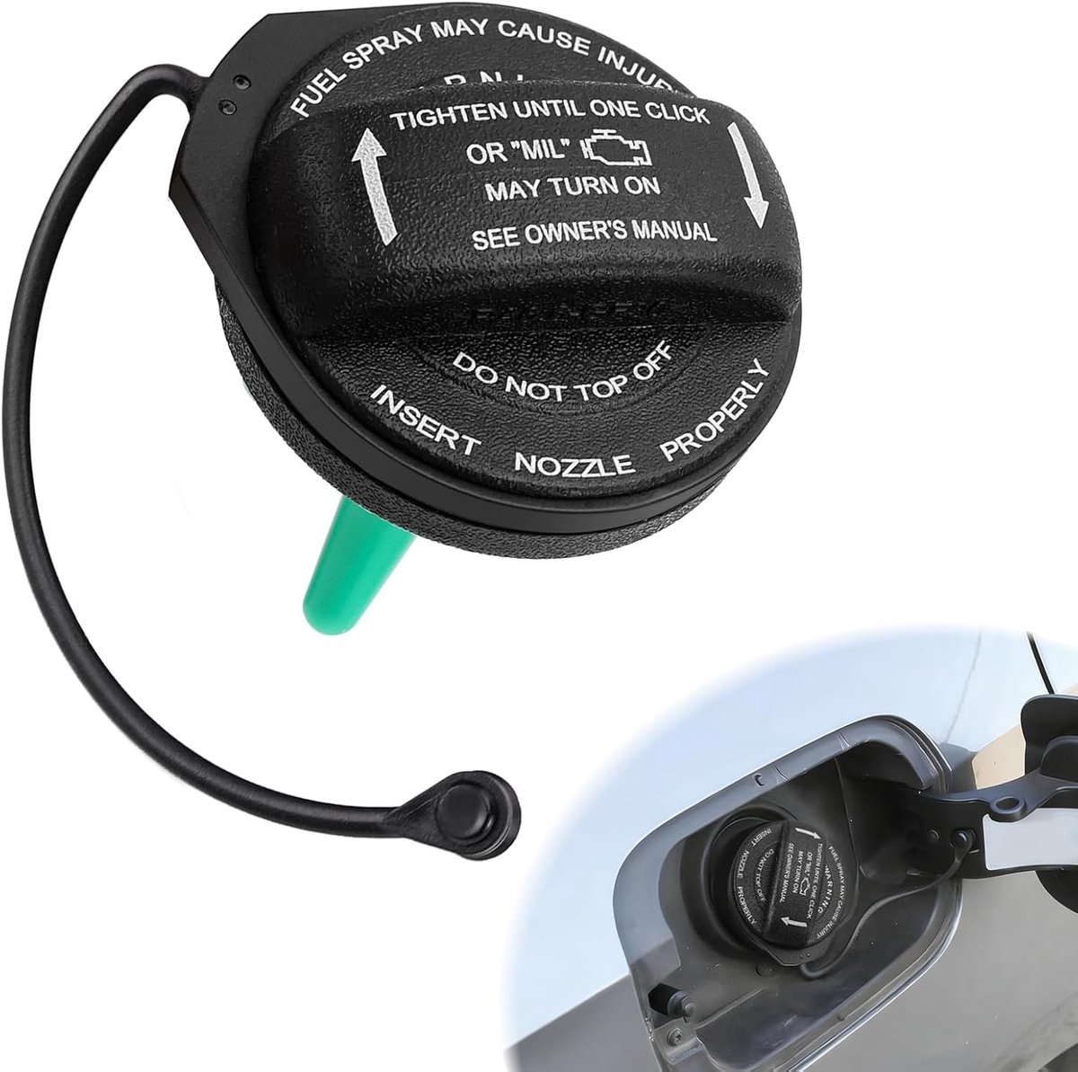 Vervangende brandstofdop met bevestigingsriem voor Audi en VW modellen, geschikt voor A4 A5 A8 Q5 RS5 S4 S5 S8 SQ5, Jetta, Golf en Tiguan, 8K0201550N 8K0201550A