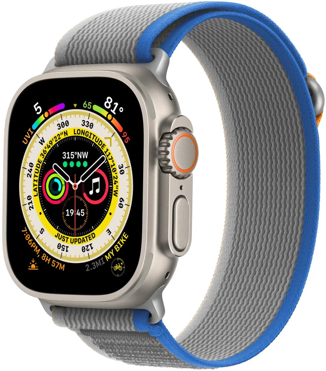 Pasek CubeNest Trail Loop do Apple Watch 42/44/45/Ultra 49 mm (B02N2L01) szary/niebieski