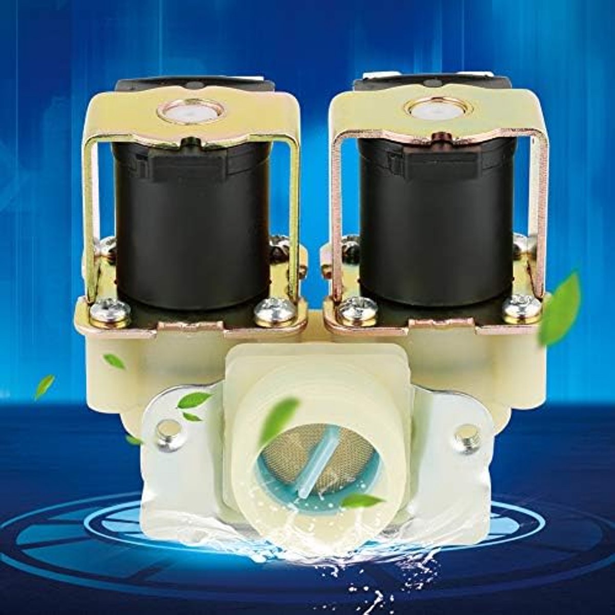 SnelShoppen - Plastic DN20 G3/4 DC 12V Elektrische Klep Normaal Gesloten Dubbel Hoofd Waterinvoer voor Wasmachine