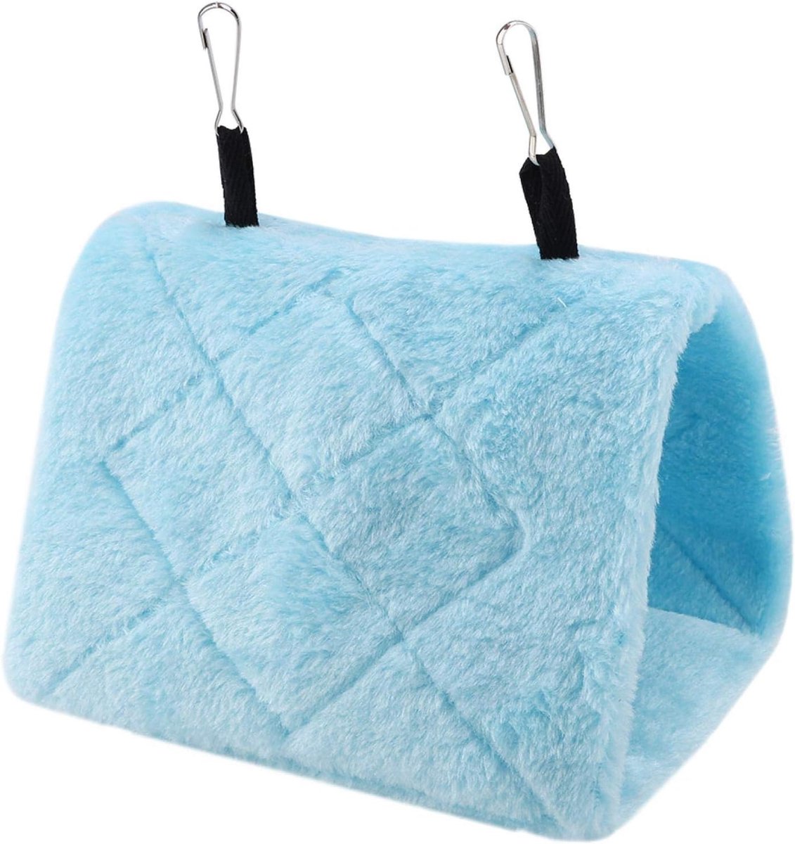 SnelShoppen - Hangmat voor Vogels - Zachte Pluche Winter Warm Bed - Vogel Hangende Tent - Ideaal voor Kooien - Blauw - Maat S